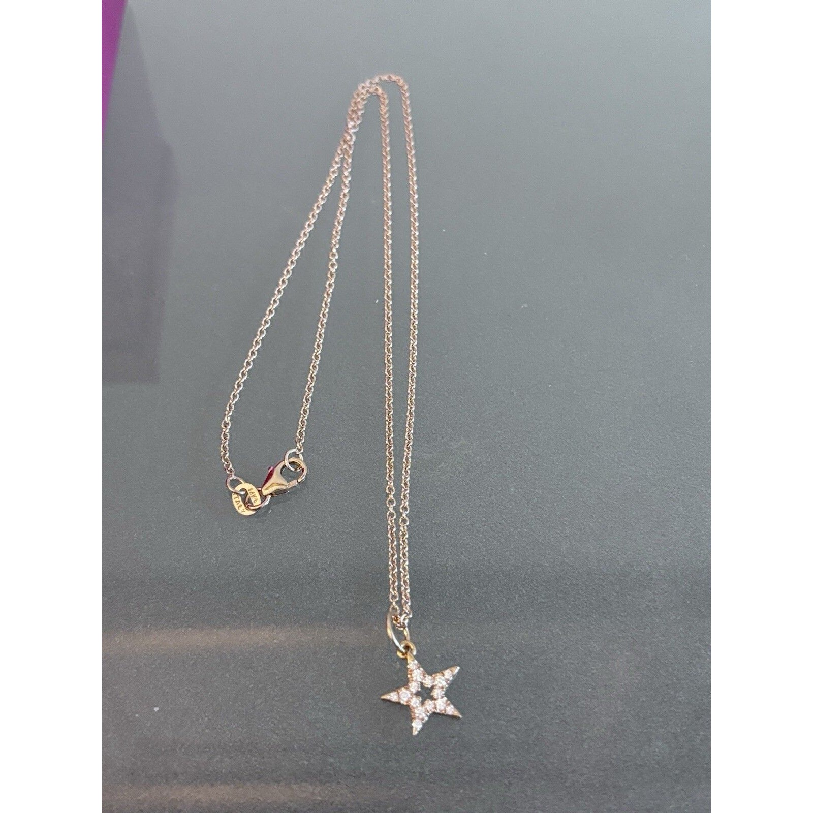 Helen Ficalora 14k Rose Gold Diamond Star Pendant Necklace 16" Length — image 3 of 8